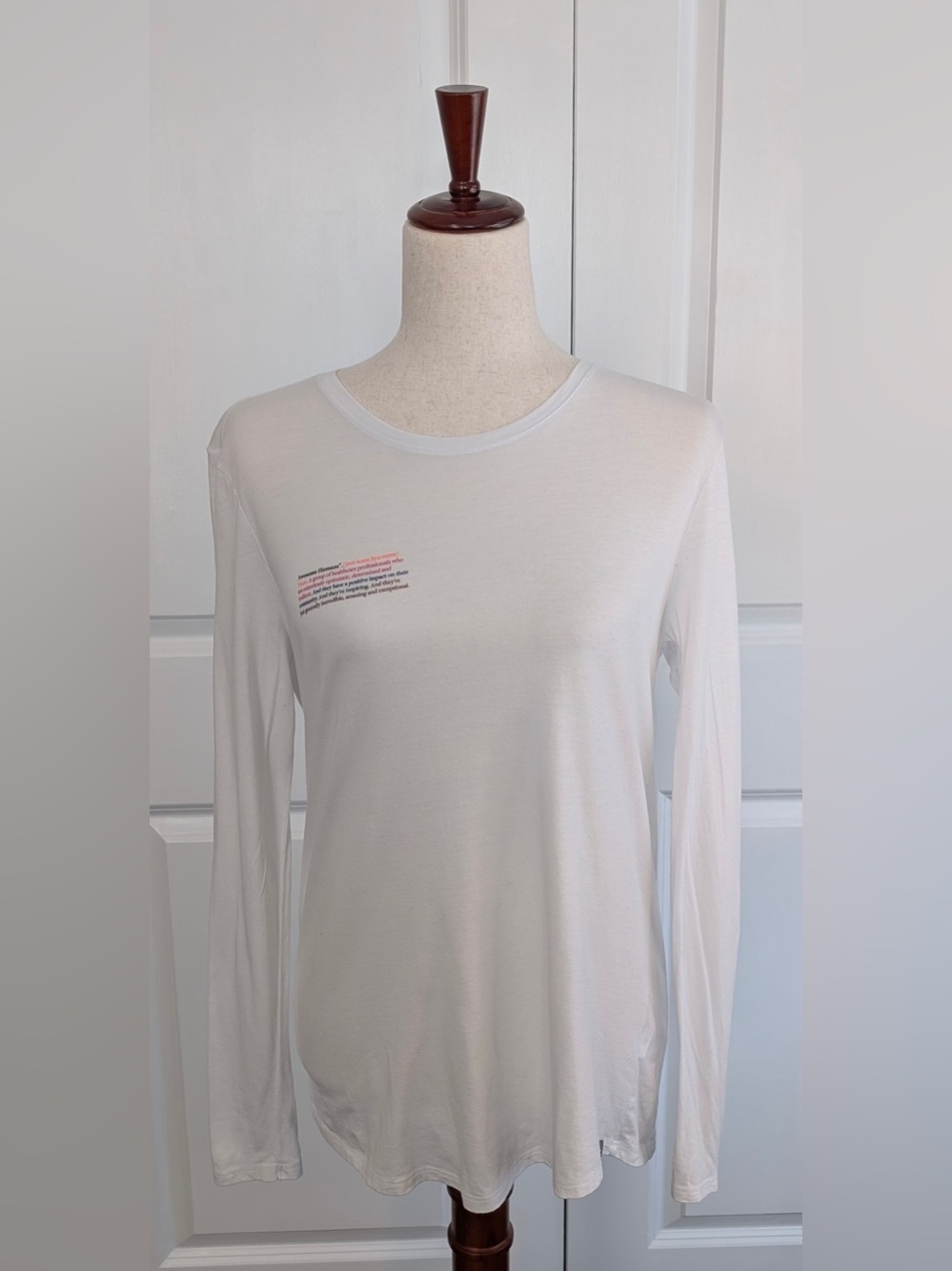 Figs Women’s Long Sleeve Super Soft Awesome Humans Underscrub White Size Small